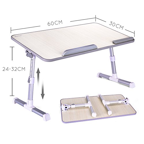 MAPUX Multifunktionstisch Tragbar Höhenverstellbar und Winkelverstellbar Laptoptisch Laptopständer Betttisch NoteBooktisch Bücherständer für Sofa, Bett, Terrasse, Balkon, Garten usw. - 3