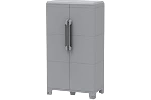 Terry, Transforming Modular 3, Armadio Multifunzionale Alto, da Esterno Interno, Due Ante. Materiale: Plastica, Dimensioni: 78x43,6x143 cm