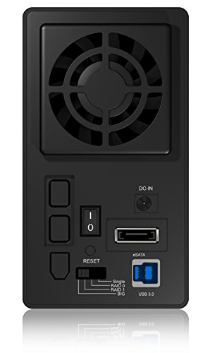Icy Box IB-RD3662U3S Externes 2-fach RAID Gehäuse für 3,5″ (8,9 cm) SATA HDD mit USB 3.0 und eSATA aus Aluminium (schwarz) - 4