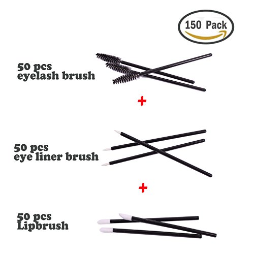 Teenitor® 150pcs High Quality Disposable Lip Brushes/Eyeliner Brushes/Eyelash Mascara Brushes Combo, Perfect Makeup Tool Kits(Fast Shipping by FBA)