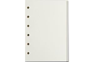 JALACH 160 Blätter/ 320 Seiten A7 Nachfüllpapier, 2er Pack Einlageblätter 6-Loch-Binder Blanko/Liniert Nachfüllpapier für Notizbuch Tagbuch Organizer Planer (A7, Blanko Papier)