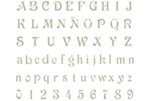 TODO-STENCIL Mini pochoir décoratif Alphabet 008 - Dimensions : 12 x 12 cm - Dimensions du design : 0,9 x 0,8 cm - Taille de la figurine : 0,8 x 0,5 cm