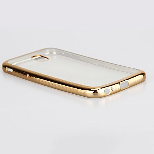 Ambaiyi Ultra Delgado Protecci  n Carcasa Bling Transparente Gel TPU Silicona Funda para Samsung Galaxy J3 2017 SM J330F   Android 7 0     dorado