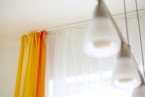 way2way | 250cm /3-läufig | Gardinenschiene Vorhangschiene – Kunststoff mit HOLZKERN (MDF) - 3