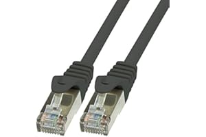 BIGtec LAN Kabel 50m Netzwerkkabel Ethernet Internet Patchkabel CAT.5 schwarz Gigabit Geschwindigkeit für Netzwerke Modem Router Patchpanel Switch 2 x RJ45 kompatibel zu CAT.6 CAT.6a CAT.7 Stecker