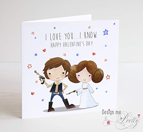 Star Wars I Love You - I know Princess Leia & Han Solo Valentine's Day Card