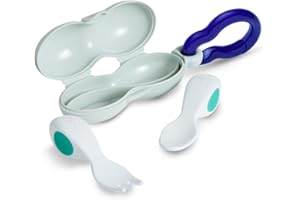 Doddl Posate per bambini dai 6 mesi in su, set cucchiaio e forchetta per lo svezzamento e per imparare a usare le posate, per neonati e bambini