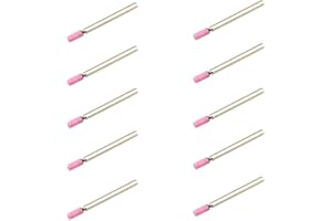 Ebilun 10PCS multifunzione mandrino montato Polish Grind pietra abrasiva testa per utensile rotante (cono/cilindro, 3/4/5/6/8/10/12 mm), cylinder 3mm, pink +silver, 10