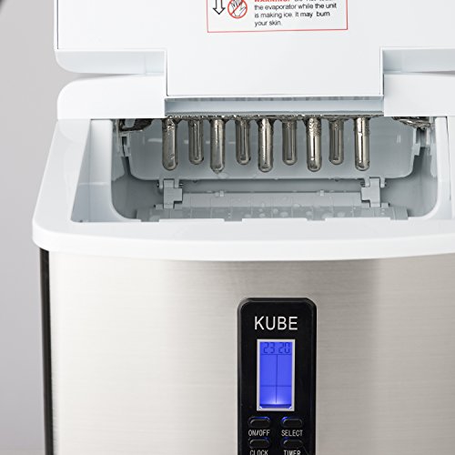H.Koenig KB15 Eiswürfelmaschine circa 15 kg Eiswürfel pro Tag, 3 Eiswürfelgrößen wählbar, silber - 4