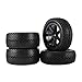 Produktbild 2 para 85mm 1/10 Geländewagen RC Buggy 5-Speichen-Reifen Vollräder Pin-Reifen (Farbe: Schwarz)