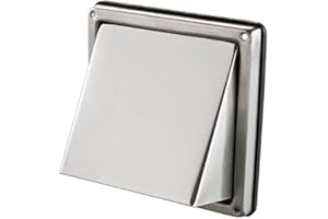 INTELMANN GMBH Griglia parapioggia di ventilazione rettangolare, 100 x 125 x 150 mm, in acciaio inox V2A, Argento, .