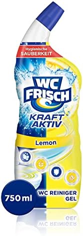 WC-Frisch Detergente per WC Gel Limone (750 ml), detergente per WC con effetto deodorante per ambienti, detergente per WC garantisce freschezza igienica, con combinazione di 4 attivi