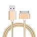 Produktbild Klicop USB-Ladekabel für iPhone 4 4s 3GS iPad 2 3 iPod Nano itouch 30 Pin Nylongeflecht Schnellladedatenkabel 3.2FT / 1M Kabel (Farbe : Gold)