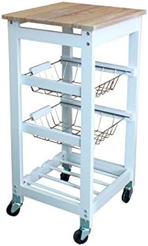 MAIMAITI Kitchen Storage Trolley 4 Layers Removable Kitchen Storage Trolley Kitchen Dining Cart with Wine Storage and Lockable Wheels
