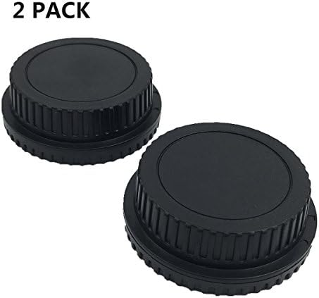 HomyWord 2 PACK Black Body Cap & Camera Rear Len Cover Set Compatible With All Canon EF-S EOS Mark II, III, IV, 7D Mark II D30 D60 10D 20D 20DA 30D 40D 5D Rebel XT XTi XSi T1 T1i T2i