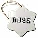 Produktbild 3dRose Orn 151206 _ 1 Chef und proud-funny Gag Geschenk für die Kopf in charge-job Fun humorous-black text-snowflake Ornament, 3 Zoll, Porzellan