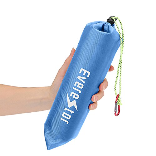 Beach Decke, Everestor Dauerhaft Leicht Tragbar Kompakt Sand & Wasser Beweis Tasche Decke für Outdoor Reise Wandern Camping Picknick Festivals 200cm x 150cm Blau - 2