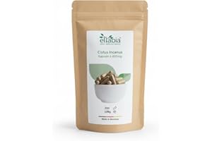 Cistus Incanus Kapseln 200 Stück | Hochdosiert 1200mg Tagesdosis | Zistrosen-Kapseln Vegan | 100% reines Zistrosenkraut ohne Zusätze eltabia bio acerola pulver