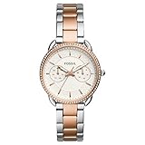Fossil Tailor Damen-Armbanduhr 34mm Zwei Ton Gehäuse Edelstahl Batterie ES4396