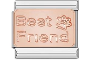 MON & SONS M&S Rose Gold Family Mum Daughter Grandad Grandma Sister Brother 9mm Italian Charm Compatible With Nomination Bracelet