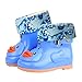 Produktbild U.Expectating Baby Gummistiefel Kinderschuh Jungen Mädchen Wasserdicht Schuhe Karikatur Niedlich Entlein Plus Samt Regen Stiefel Rutschfeste Schuhe (28, Blau)