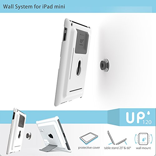 Exelium UP120W Set für iPad Mini: Wandhalterung, Schutzhülle und Standfuß System, nutzbar vertikal (25°/60) und horizontal (25°/60°), weiß - 2