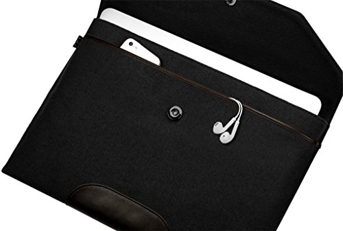 SILEO® 15-15,6 Zoll Premium Laptophülle THEO für Macbook Pro Air Dell XPS uvm. – Echtes Filz mit lebenslanger Garantie – Sleeve Case Hülle in Anthrazit & Dunkelbraun - 4