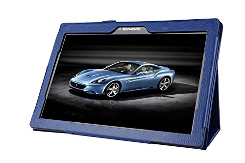 Lenovo Tab 2 A10-70 Hülle, DEENOR PU Leder Tasche Abdeckung mit Auto Schlaf/aufwachen Funktion für Lenovo Tab 2 A10-70 10.1 Inch [not fit für Lenovo Idea Tab A10-70 10.1-inch Tablet (A7600-H / A7600-F)]. (DARK BLUE) - 2