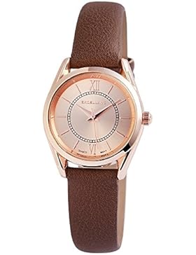 Trend-Wares Damen-Armbanduhr Rosè-Gold Braun Analog Quarz Metall Leder Klassisch Römische Ziffern Damenuhr