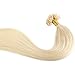 100S Strands 18" 20" 22" Pre Bonded Human Hair Extensions Set Keratin U Tip Nail Remy Hair Long Silky Straight for Women Beauty, 22"-50g, 613# Bleach Blonde
