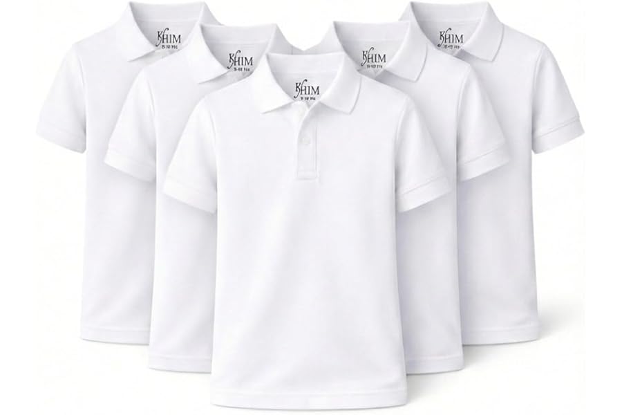 KHIM Unisex Polo Short Sleeve Polycotton Boys Girls School Uniform Plain Half Sleeve Shirts Sports Wear Indoor Outdoor