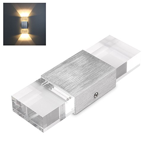 LED Wandleuchte Wandbeleuchtung Lampe Beleuchtung Up Down Leuchte Flurlampe Treppenleuchten aus Aluminium für Wohnzimmer Eingangsflur Dekoration (Warmweiß) - 2