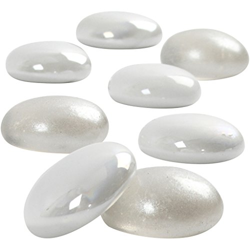 Glasdeko, D: 18-20 mm, Dicke 8 mm, weiß, 370g - 3