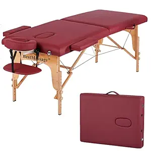 Portable Massage Table Massage Bed Spa Bed Heigh Adjustable Massage Table 2 Fold Massage Table 73 Inch Long 28 Wide Massage Table Cradle Facial Salon Tattoo Bed