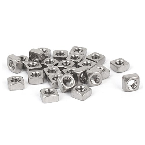 Preisvergleich Produktbild sourcingmap® 25stk 304 Edelstahl quadratische Maschine Schraubenmuttern Silberton M5