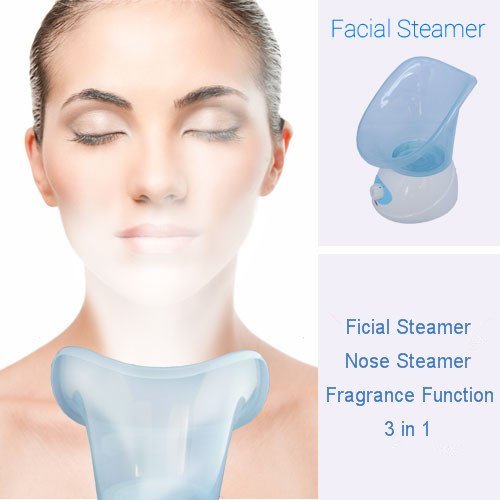 Thermal Spa Facial Sauna Steamer Portable Face Mist Steamer Pores Cleanser Skin Renewal Face Humidifier-Blue