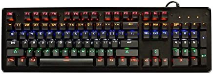 Allescool Mechanical Keyboard, High Quality Gaming Keyboard 105-Key with Blue Switches,Water-resistant Keyboard LED with Multi-color Backlight,Anti-ghosting For Computer PC &amp; Mac Gamers + Free Gaming Mouse(US Layout,Black)