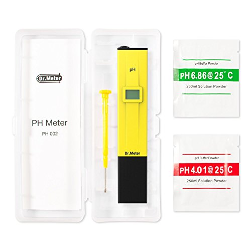 Dr.Meter PH002 High Accuracy Pocket Size pH Meter, LCD 0-14 pH Measurement Range,0.1 Resolution Handheld pH Pen Tester - 8