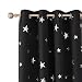 Produktbild Deconovo Vorhang Gardinen Sterne Vorhang Blickdicht Ösen Gardinen Weihnachten 240x140 cm Schwarz 2er Set