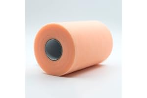 CAIIBTNTGB 91m x 15cm ! Tissu de bobine de rouleau de tulle pour les décorations d'artisanat Tutu Mariages Costumes Jupes Fêtes Cadeau Bow baby shower, Beaucoup de couleurs disponibles. (Orange clair)