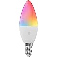 XLT WiFi Smart Bulb RGBWC LED Candle Bulb 5W E14 Dimmable Light Phone APP SmartLife/Tuya Remote Control Compatible with Alexa Google Home for Voice Control (1)