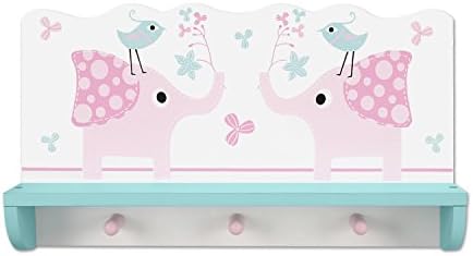 Hoddmimis Wall Shelf Coat Hooks Children Wooden Decorative Shelf Elephant ECR03