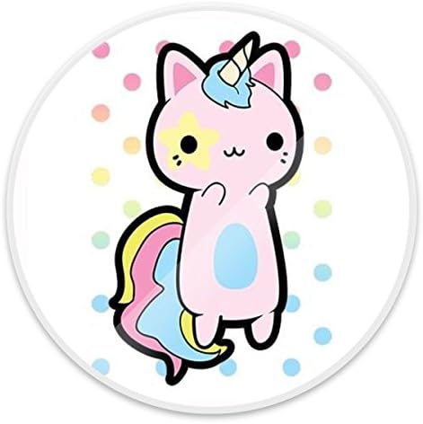 Premium Expanding Stand Pop Grip Mount Holder Sockets for Apple iPhone,Samsung Galaxy,Smartphones and Tablets - Caticorn Cat and Unicorn White