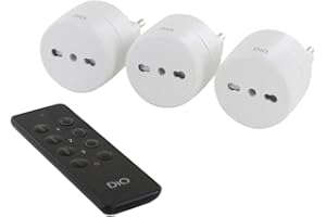 DIO CONNECTED HOME Presa IT telecommandata, Presa elettrica con telecomando, Set prese telecomandate 3 e telecomando a 3 canali - prese radiocontrollate