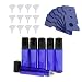 Segolike 24 Pieces Blue Empty Glass Roller Ball Bottles with Essential Oil Bottle Openers Clear Plastic Funnels Set Kit RS.730.00