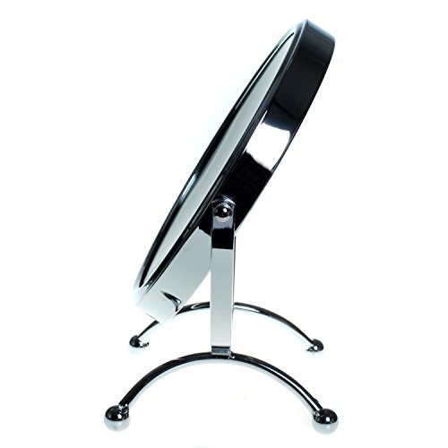 HIMRY® Kosmetik Spiegel 8 inch, 360° drehbar, 5X Vergrößerung. 2 Spiegel: normal und 5 – fach Vergrößerung, Designed Kosmetikspiegel, 19 cm ø, verchromt, KXD3118-5x - 7
