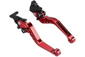 Madezz - Palanca de freno de moto, par de CNC de aluminio para motocicletas, mango de palanca de freno de tambor, solo aplicable a motocicletas de menos de 400 cc (motocicletas y ciclomotores de