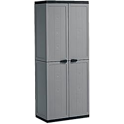 Kis Armoire Haute Jolly Gris-Noir, Plastique, 68 x 39 x 166 cm