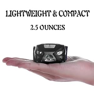 APUNOL 2 Pacchi Lampada Testa LED Ricaricabile, Torcia Frontale USB e Impermeabile con 200 Lumens, 8 modalità di Luce Bianca e Rossa, Sensore di Movimento per Campeggio Escursioni Corsa Sport - immagine 10