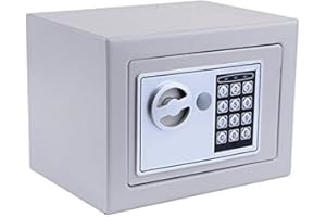 Nictemaw Digital Elektronischer Safe Tresor Möbeltresor Elektronikschloss mit Schlüssel, Grau